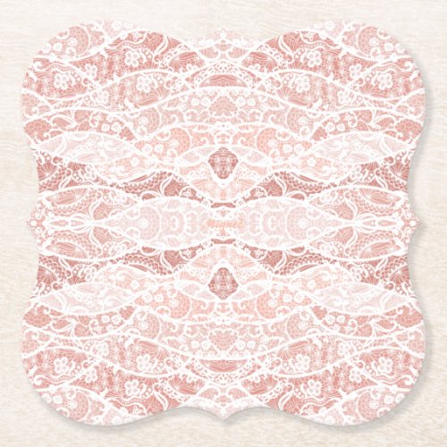 Faux White Lace Fishnet Paper Coaster
