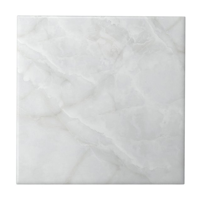 Faux White Marble Modern Ceramic Tile (Front)