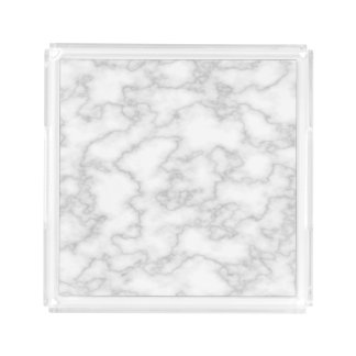 Faux White Marble Serving Tray