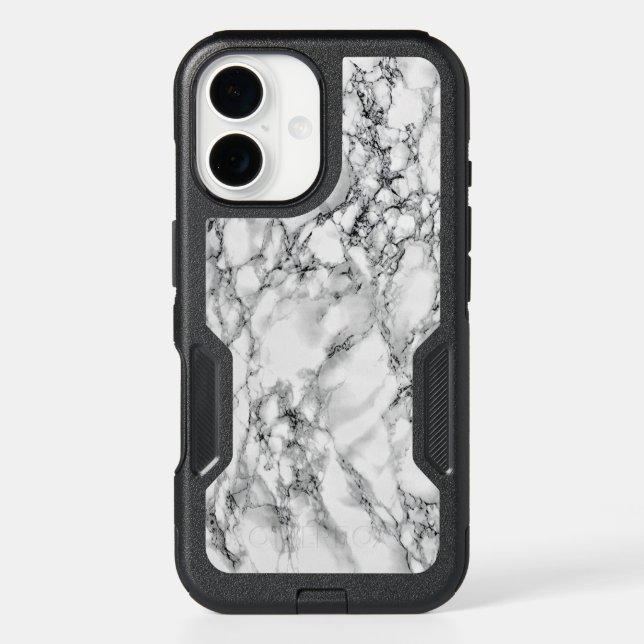Faux White Marble Stone iPhone Case (Back)
