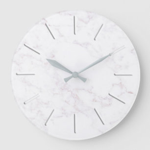 faux white marble stone large clock