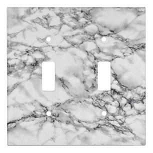 Faux White Marble Stone Light Switch Cover