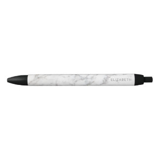 Faux White Marble Texture Look-like & Custom Name Pen