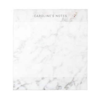 Faux White Marble Texture Look-like & Custom Text Notepad