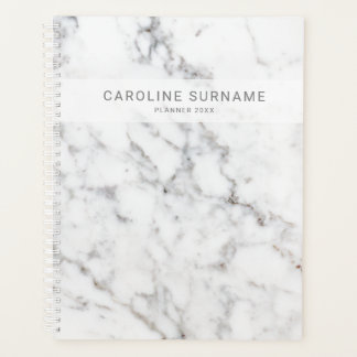 Faux White Marble Texture Look-like & Custom Text Planner
