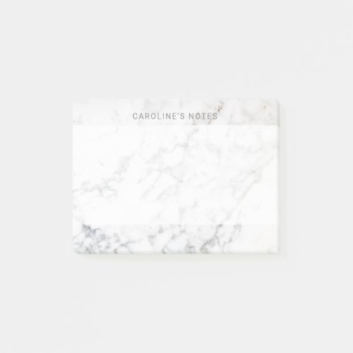 Faux White Marble Texture Look_like  Custom Text Post_it Notes