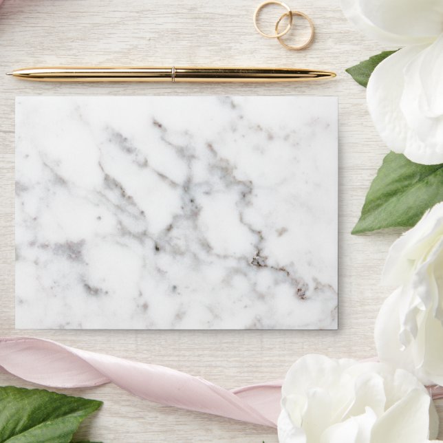 Faux White Marble Texture Look-like Envelope (Wedding)