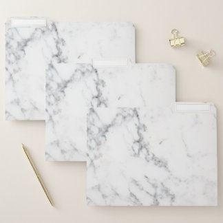 Faux White Marble Texture Look-like File Folder