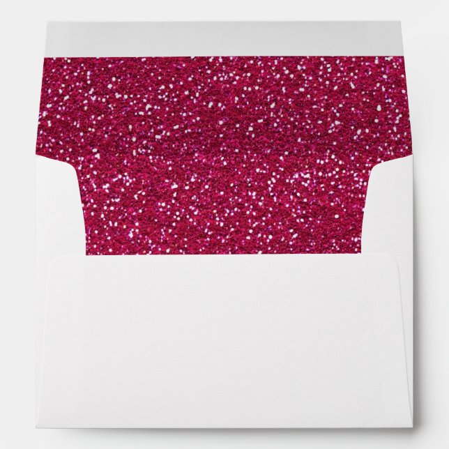 Faux White Silver Glitter Confetti Foil Sparkle Envelope (Back (Bottom))
