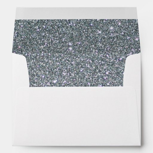 Faux White Silver Glitter Confetti Foil Sparkle Envelope | Zazzle