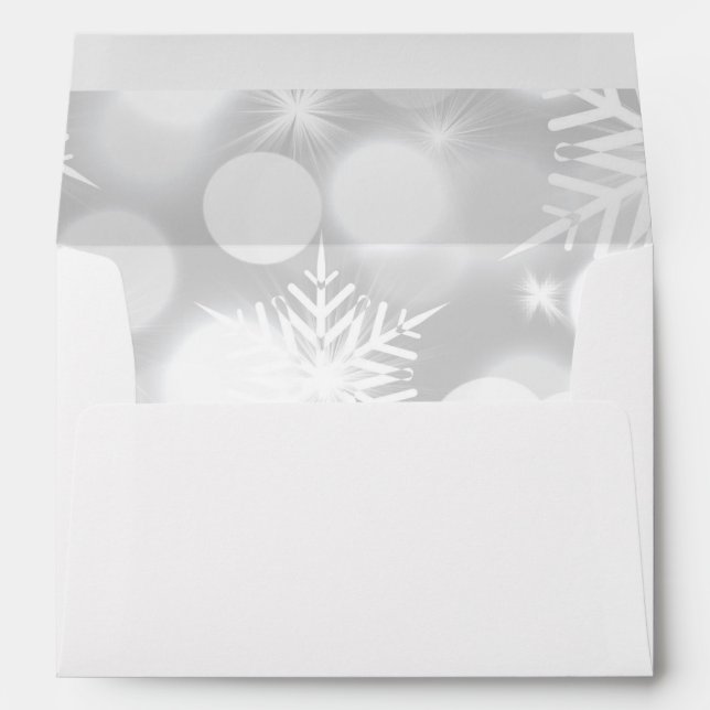 Faux White Silver Glitter Confetti Foil Sparkle Envelope (Back (Bottom))