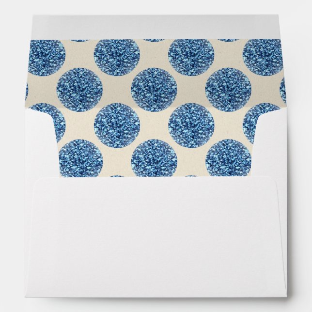 Faux White Silver Glitter Confetti Foil Sparkle Envelope (Back (Bottom))