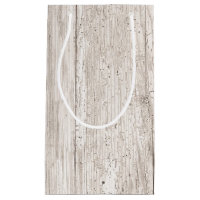 Faux White Weathered Wood Gift Bag