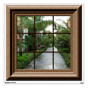 Faux Window Decal Tropical Landscape Wall Mural