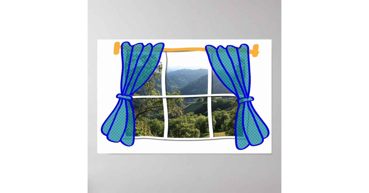 Faux Window for a Cubicle with No Windows Poster | Zazzle.com
