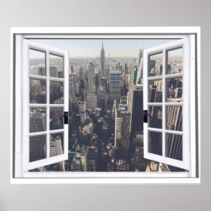 Faux Window New York City View Poster