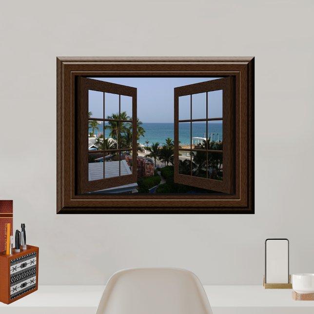 Faux Window Poster Peaceful Ocean Scene Tropical (Creator Uploaded)