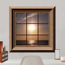 Faux Window Poster Peaceful Sunset Relaxing