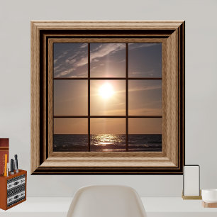 Faux Window Poster Peaceful Sunset Relaxing