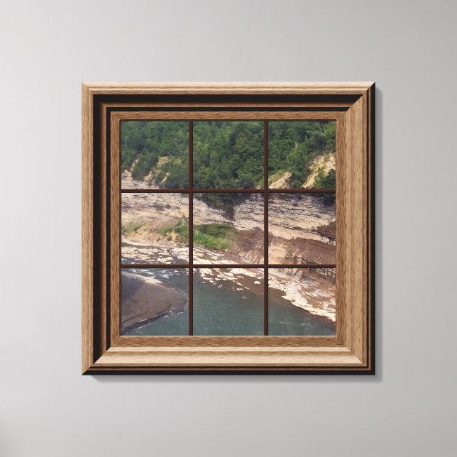 Faux Window Scene Genesee River Gorge Canvas (Front)