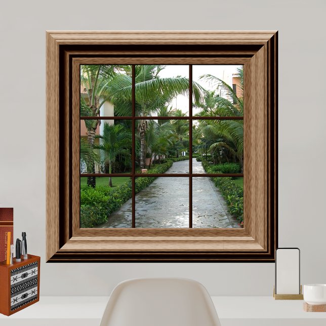 Faux Window Scene Lush Tropical Landscape View Poster (Creator Uploaded)