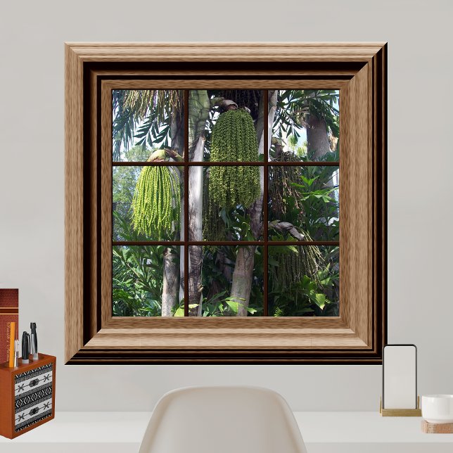 Faux Window View Tropical Forest Trees Poster (Creator Uploaded)