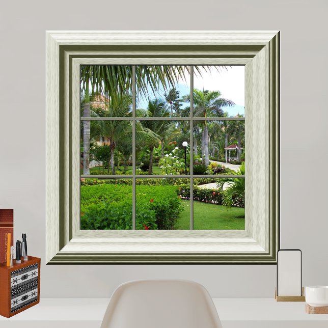 Faux Window Zen Tropical Landscape Relaxing Poster (Creator Uploaded)