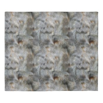 Faux Wolf Fur Hair Silver Gray & Brown Animal Skin Duvet Cover by SterlingClouds at Zazzle
