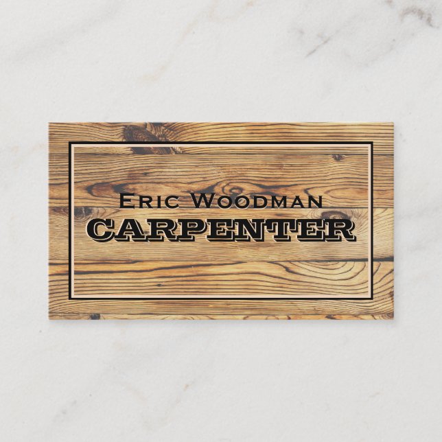 Faux wood board texture  business card (Front)