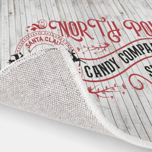 Faux wood Christmas North Pole Candy Company Rug