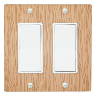 Faux Wood Double Rocker Wall Plate with Rustic Sty