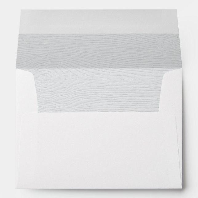 Faux wood embossed wedding invitation envelope (Back (Bottom))