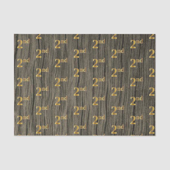 Faux Wood, Faux Gold 2nd (Second) Event Tissue Paper (Front)