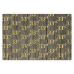 [ Thumbnail: Faux Wood, Faux Gold 33rd (Thirty-Third) Event Tissue Paper ]