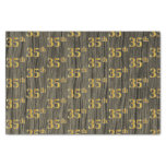 [ Thumbnail: Faux Wood, Faux Gold 35th (Thirty-Fifth) Event Tissue Paper ]