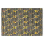 [ Thumbnail: Faux Wood, Faux Gold 36th (Thirty-Sixth) Event Tissue Paper ]