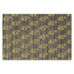[ Thumbnail: Faux Wood, Faux Gold 45th (Forty-Fifth) Event Tissue Paper ]