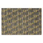 [ Thumbnail: Faux Wood, Faux Gold 53rd (Fifty-Third) Event Tissue Paper ]