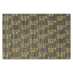 [ Thumbnail: Faux Wood, Faux Gold 55th (Fifty-Fifth) Event Tissue Paper ]