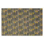 [ Thumbnail: Faux Wood, Faux Gold 56th (Fifty-Sixth) Event Tissue Paper ]