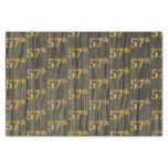 [ Thumbnail: Faux Wood, Faux Gold 57th (Fifty-Seventh) Event Tissue Paper ]