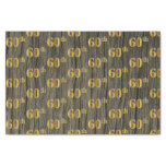 [ Thumbnail: Faux Wood, Faux Gold 60th (Sixtieth) Event Tissue Paper ]