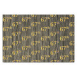 [ Thumbnail: Faux Wood, Faux Gold 67th (Sixty-Seventh) Event Tissue Paper ]