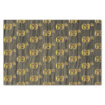 [ Thumbnail: Faux Wood, Faux Gold 69th (Sixty-Ninth) Event Tissue Paper ]