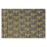 [ Thumbnail: Faux Wood, Faux Gold 76th (Seventy-Sixth) Event Tissue Paper ]
