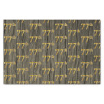 [ Thumbnail: Faux Wood, Faux Gold 77th (Seventy-Seventh) Event Tissue Paper ]