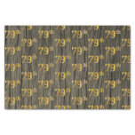 [ Thumbnail: Faux Wood, Faux Gold 79th (Seventy-Ninth) Event Tissue Paper ]