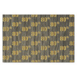 [ Thumbnail: Faux Wood, Faux Gold 80th (Eightieth) Event Tissue Paper ]