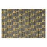 [ Thumbnail: Faux Wood, Faux Gold 82nd (Eighty-Second) Event Tissue Paper ]