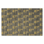 [ Thumbnail: Faux Wood, Faux Gold 87th (Eighty-Seventh) Event Tissue Paper ]